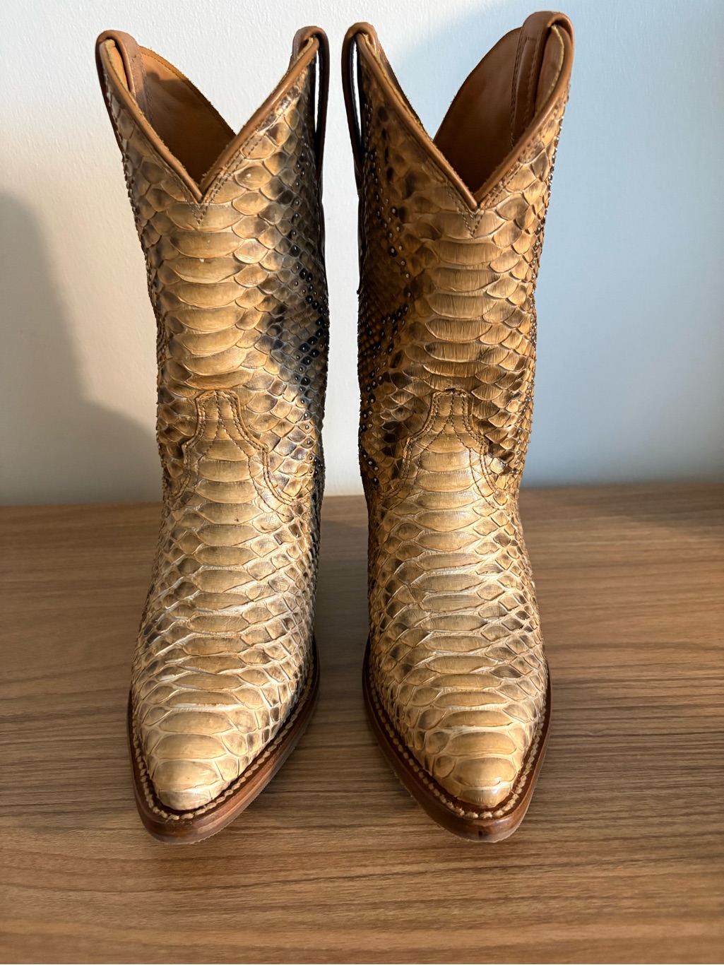 Tecovas The Cassie Boots Python Natural Color Size 5.5 Snake Western Boots
